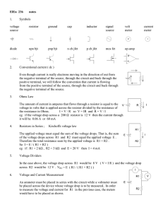 ElEn 236 notes 1. Symbols voltage resistor ground cap inductor