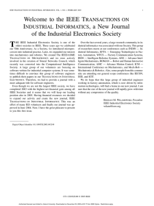 Welcome to the IEEE Transactions on Industrial