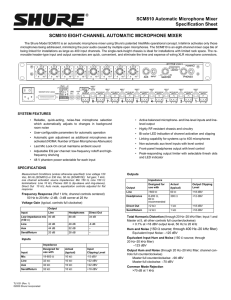 Shure SCM810 Specification Sheet