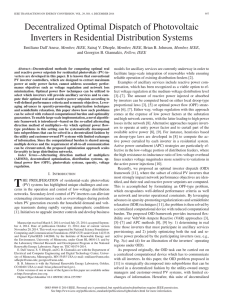 Decentralized Optimal Dispatch of Photovoltaic Inverters in