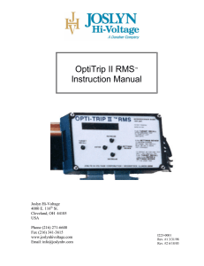 OptiTrip II RMS™ Instruction Manual