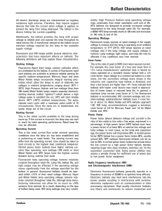 Ballast Characteristics