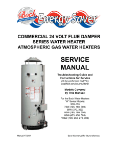 SERVICE MANUAL - Bock Water Heaters