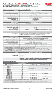 Technical Data for Alicat MCS andMCRS Mass Flow Controllers