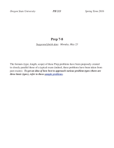 Prep 7-8 - Department of Physics | Oregon State University