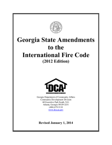 Georgia State Amendments to the International Fire Code (2012