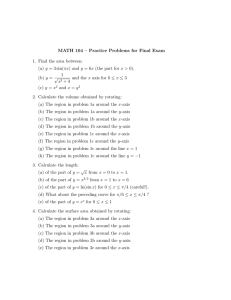 MATH 104 – Practice Problems for Final Exam 1. Find the area