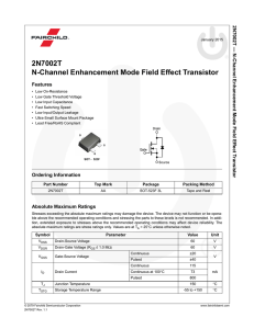 2N7002T - N-Channel Enhancement Mode Field Effect Transistor