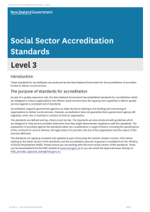 Level 3 Social Sector Accreditation Standards