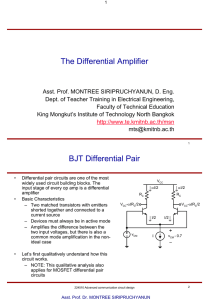The Differential Amplifier BJT Differential Pair