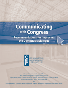 Communicating with Congress - Congressional Management