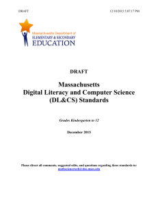 Massachusetts Digital Literacy and Computer Science Standards