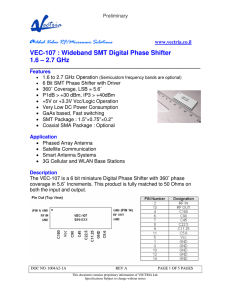 VEC-107 : Wideband SMT Digital Phase Shifter 1.6 – 2.7 GHz