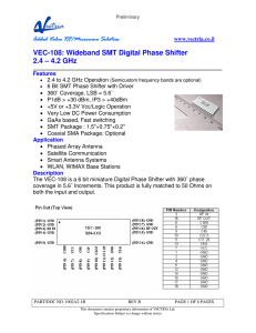 VEC-108: Wideband SMT Digital Phase Shifter 2.4 – 4.2 GHz