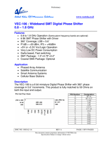 VEC-106 : Wideband SMT Digital Phase Shifter 0.8 – 1.8 GHz