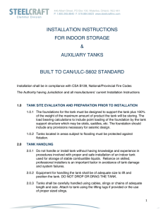 Installation Instructions For Indoor Storage And Auxillary