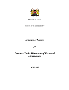 Schemes of Service Personnel in the Directorate