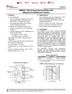 LMK00301 3-GHz, 10-Output Differential Clock Buffer / Level