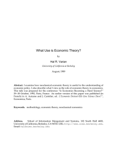 What Use is Economic Theory? - University of California, Berkeley