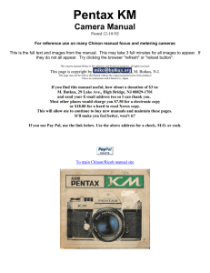 Pentax KM Camera Manual