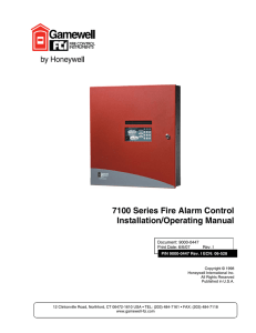 7100 Series Fire Alarm Control Installation/Operating Manual