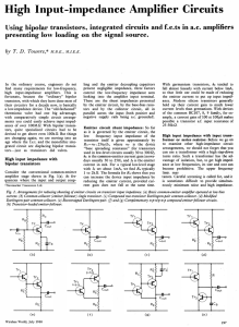 High Input-impedance Amplifier Circuits - Keith