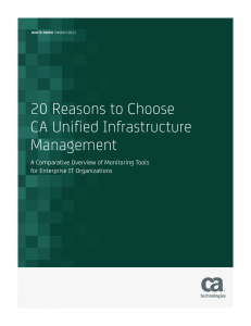 20 Reasons to Choose CA Unified Infrastructure Management