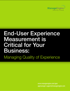 End-User Experience Measurement is Critical for