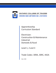Apprenticeship In-school Curriculum Standards Electrician