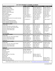 2017-18 Academic Calendar