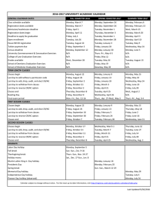 2016-17 Academic Calendar