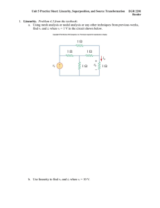 1. Linearity. Problem 4.3 from the textbook: a. Using mesh analysis