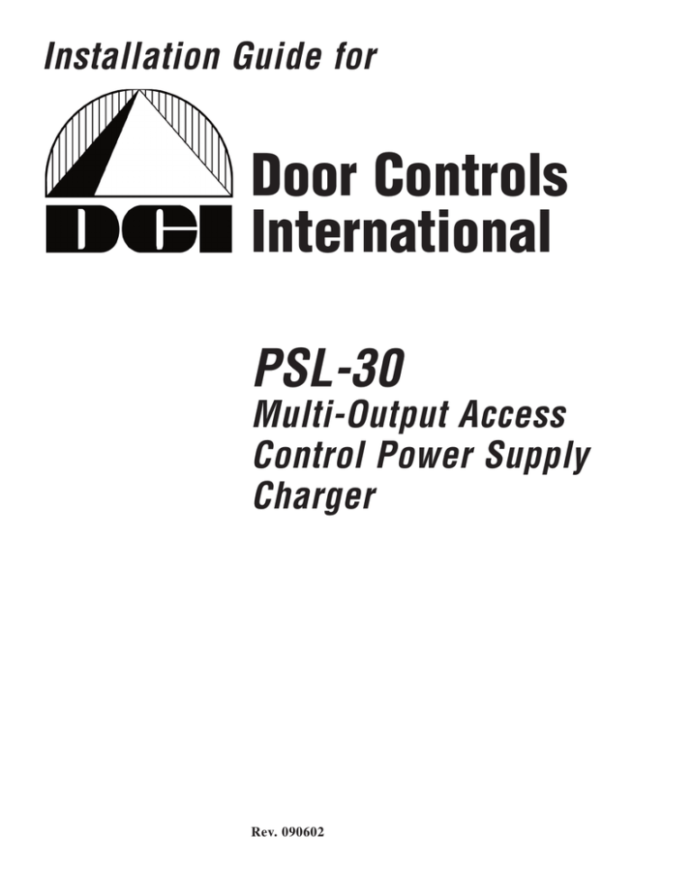 PSL30 Power Supply Door Controls International