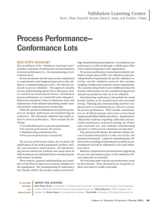 Process Performance: Conformance Lots in Pharma Validation