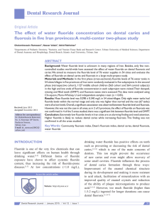The effect of water fl uoride concentration on dental caries and fl