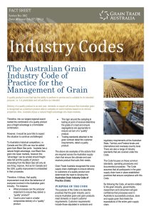 The Australian Grain Industry Code of Practice for the Management