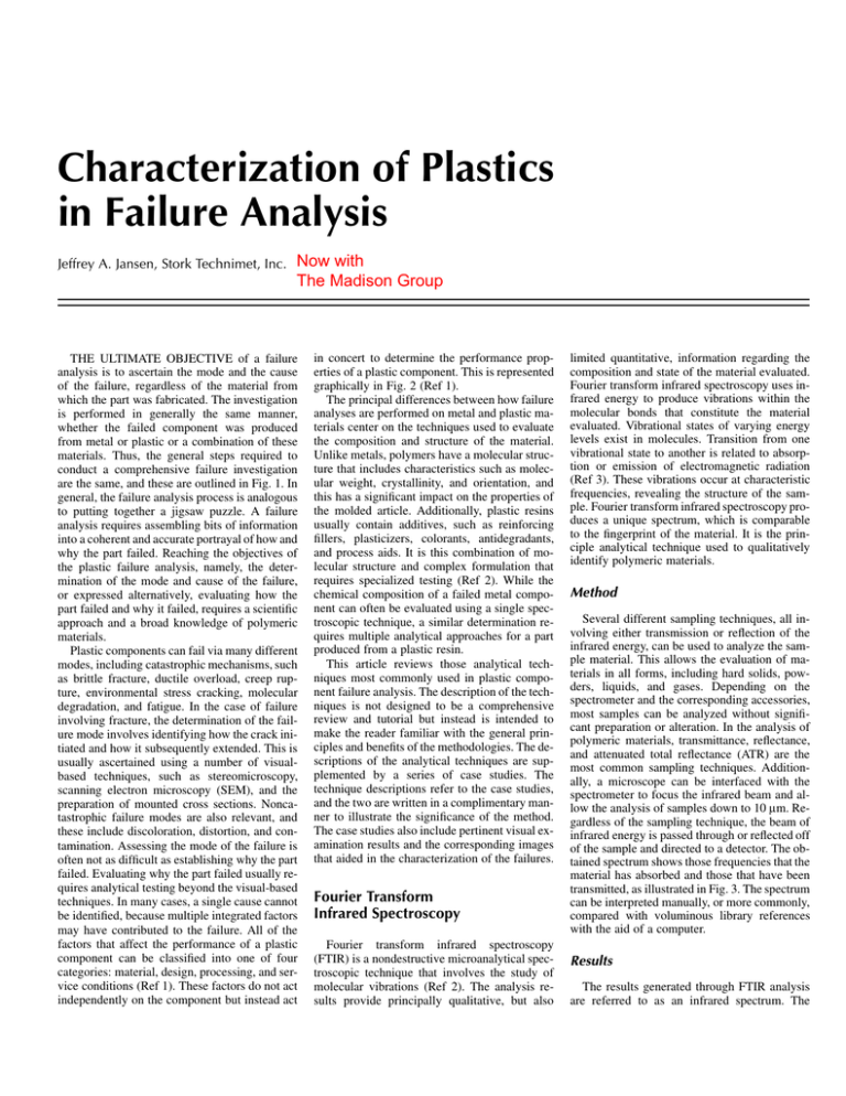 Characterization of Plastics in Failure Analysis