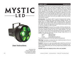 ADJ - Mystic LED user manual