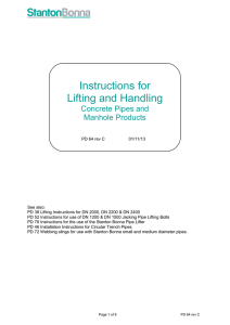 Instructions for Lifting and Handling of Pipes and Manholes