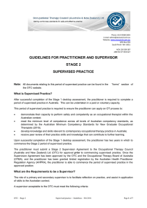 guidelines for practitioner and supervisor stage 2 supervised practice