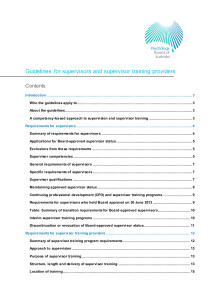 Guidelines for supervisors and supervisor training providers