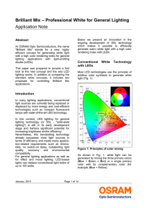 Brilliant Mix – Professional White for General Lighting Application Note