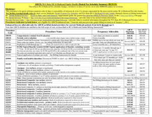 ABCD (DSHS/MAA) Fee Schedule Summary