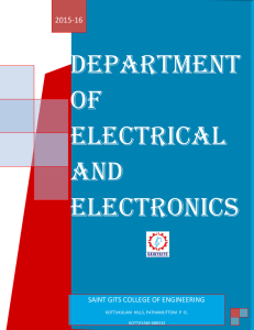 Department of Electrical and Electronics