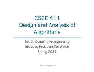 CSCE 411 Design and Analysis of Algorithms