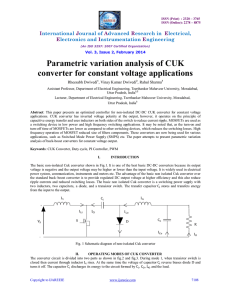 Parametric variation analysis of CUK converter for