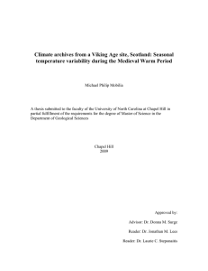 Climate archives from a Viking Age site, Scotland: Seasonal