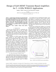 Design of GaN HEMT Transistor Based Amplifiers for 5