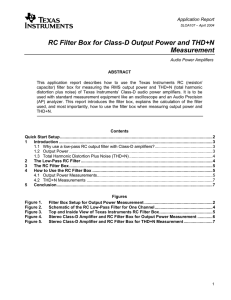 TI RC Filter Box for Class D Output Power and THD+N Measurements