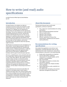 How to write (and read) audio specifications